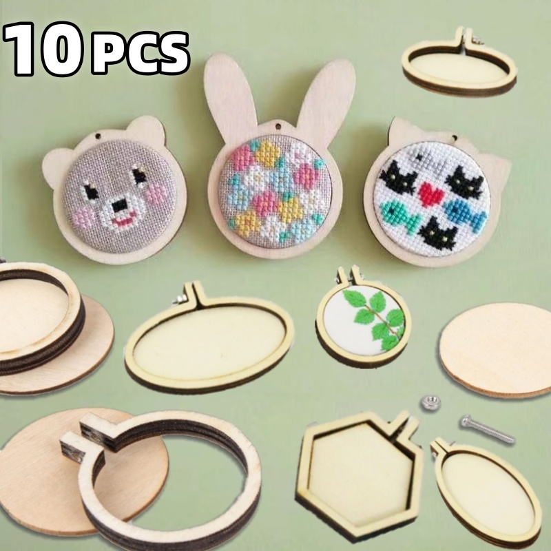 Wood Ring Blank - 10 шт. мини-обруч для вышивки, деревянное