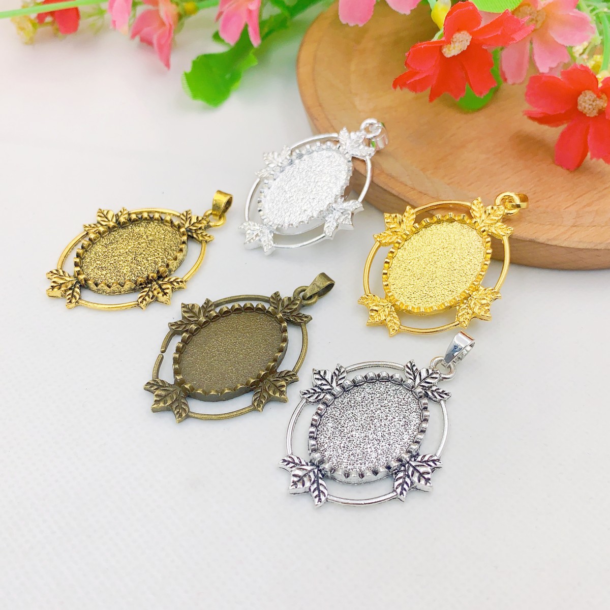 Bezels Set Pendant - Овальные Кабошоны для оправы Onebeading размером
