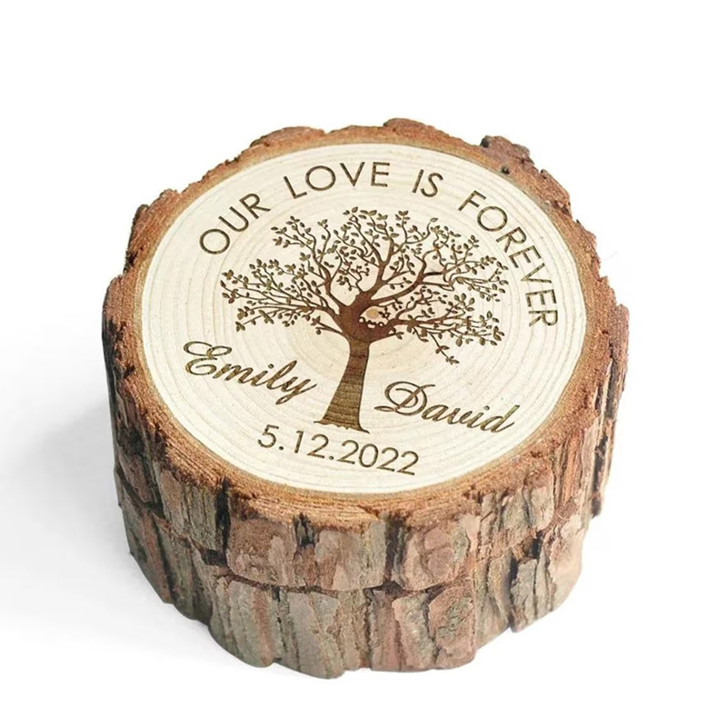 Wood Ring Blank - Персонализированная деревянная коробка для обручальных колец,